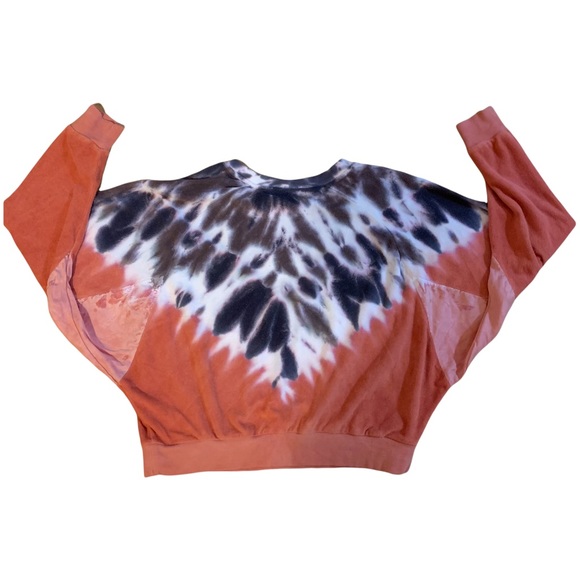 Young Fabulous & Broke Sweatshirt Boho Coral Purple Tie-Dye Crew Neck Women’s XS - Picture 2 of 14